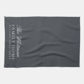 ファミリーネームエレガント石板グレーキッチン キッチンタオル (横)
