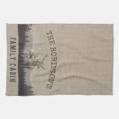 ファミリーネームキャビンディアパインツリーフォレストバーラップ キッチンタオル (横)