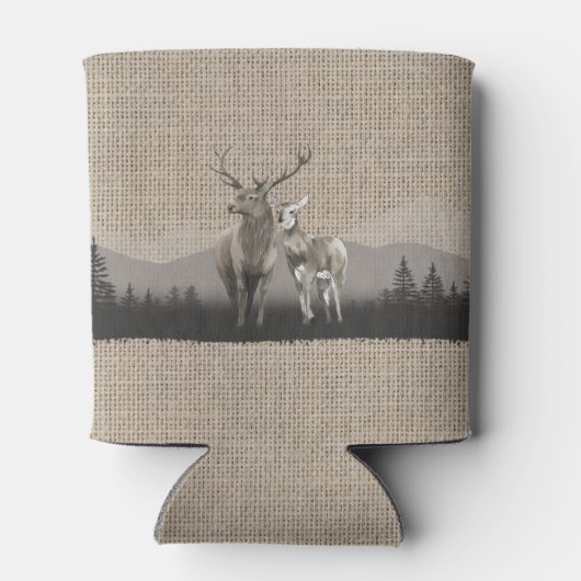 ファミリーネームキャビンディアパインツリーフォレストバーラップ 缶クーラー (裏面)