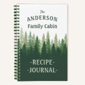 ファミリーネームキャビンパインツリーズレシピジャーナル ノートブック (正面)
