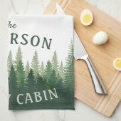ファミリーネームキャビンパインツリーフォレスト キッチンタオル (四つ折り)