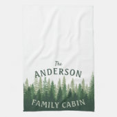 ファミリーネームキャビンパインツリーフォレスト キッチンタオル (縦)