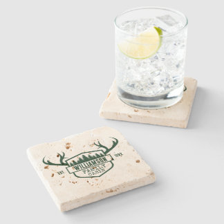 ファミリーネームキャビンフォレストグリーンコースター ストーンコースター