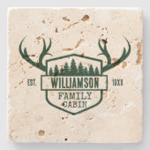 ファミリーネームキャビンフォレストグリーンコースター ストーンコースター (正面)