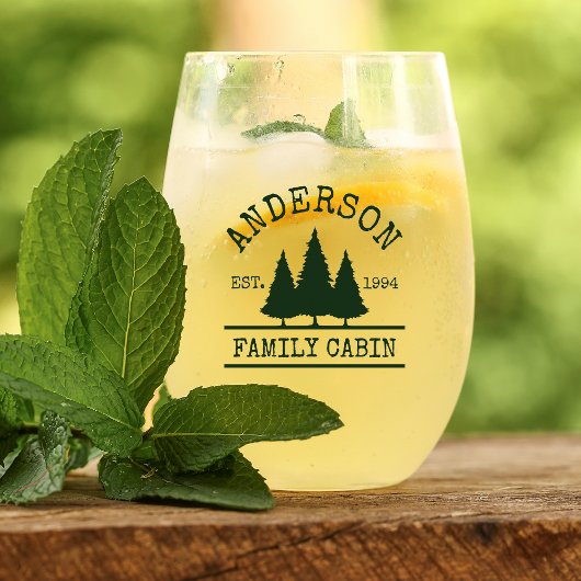 ファミリーネームキャビンフォレストグリーンパインズ ステムなしワイングラス