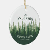 ファミリーネームキャビンロケーションパインツリーフォレスト セラミックオーナメント (右)