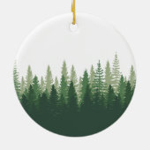 ファミリーネームキャビンロケーションパインツリーフォレスト セラミックオーナメント (裏面)