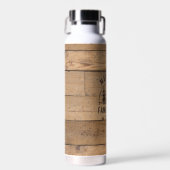 ファミリーネームキャビン素朴ウッドプランクフォレストツリーズ ウォーターボトル (正面)