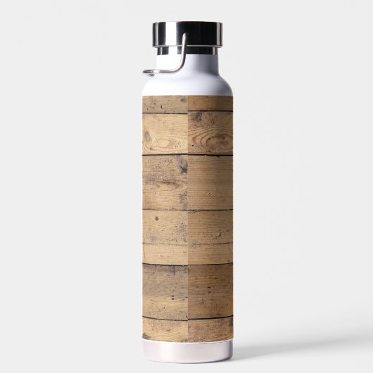 ファミリーネームキャビン素朴ウッドプランクフォレストツリーズ ウォーターボトル (右面)