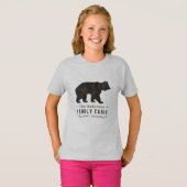 ファミリーネームキャビン素朴ブラウンブラックベア Tシャツ (正面フル)