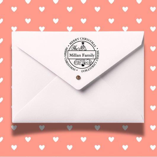 ファミリーネームキャンディクリスマスツリーテーマ セルフインキングスタンプ