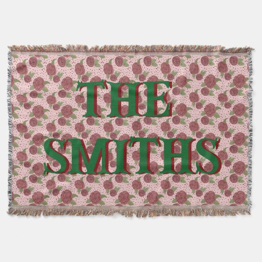 ファミリーネームクッションフローラホームデコール スローブランケット (正面)