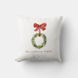 ファミリーネームクリスマスグリーンリーリースホリデイ クッション