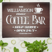 ファミリーネームコーヒーバー時間 キッチンタオル (折り畳み)