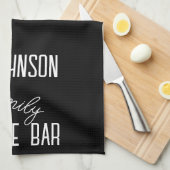 ファミリーネームコーヒーバー白黒 キッチンタオル (四つ折り)