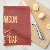 ファミリーネームコーヒーレトロ キッチンタオル (四つ折り)