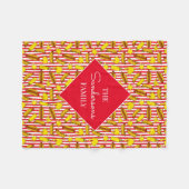 ファミリーネームテレビルームホームムービーシアターパターン（の模様が）ある フリースブランケット (正面(横))