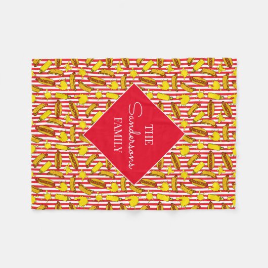 ファミリーネームテレビルームホームムービーシアターパターン（の模様が）ある フリースブランケット (正面(横))