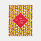 ファミリーネームテレビルームホームムービーシアターパターン（の模様が）ある フリースブランケット (正面)