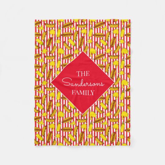 ファミリーネームテレビルームホームムービーシアターパターン（の模様が）ある フリースブランケット (正面)