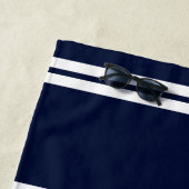 ファミリーネームバケーションビーチハウスネイビーブルー ビーチタオル (インサイチュ)