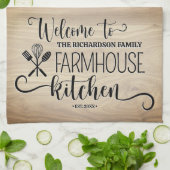 ファミリーネームパーソナライズされたファームハウスキッチン キッチンタオル (折り畳み)