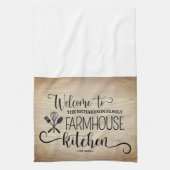 ファミリーネームパーソナライズされたファームハウスキッチン キッチンタオル (縦)