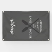 ファミリーネームパーソナライズされたレイクハウスウェルカム 横断幕 (横)