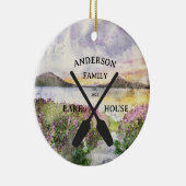 ファミリーネームパーソナライズされたレイクハウスサイン セラミックオーナメント (右)