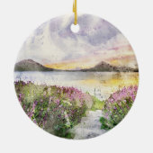 ファミリーネームパーソナライズされたレイクハウスサイン セラミックオーナメント (裏面)