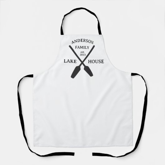 ファミリーネームパーソナライズされたレイクハウス エプロン (正面)