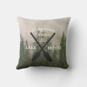 ファミリーネームパーソナライズされたレイクハウス クッション (裏面)