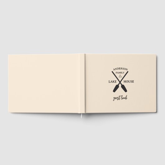 ファミリーネームパーソナライズされたレイクハウス ゲストブック (全面)