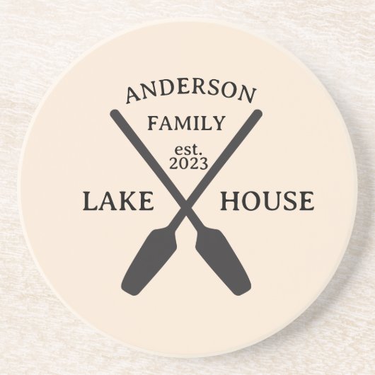 ファミリーネームパーソナライズされたレイクハウス コースター (正面)