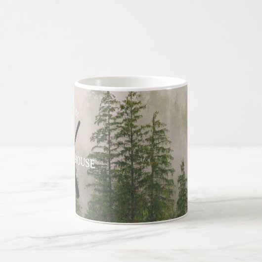ファミリーネームパーソナライズされたレイクハウス コーヒーマグカップ (中央)