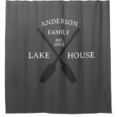 ファミリーネームパーソナライズされたレイクハウス シャワーカーテン (正面)
