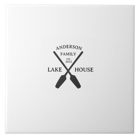 ファミリーネームパーソナライズされたレイクハウス タイル (正面)
