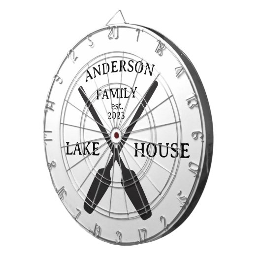 ファミリーネームパーソナライズされたレイクハウス ダーツボード (正面右)