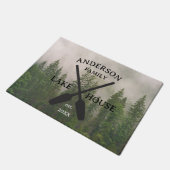 ファミリーネームパーソナライズされたレイクハウス ドアマット (アングル)