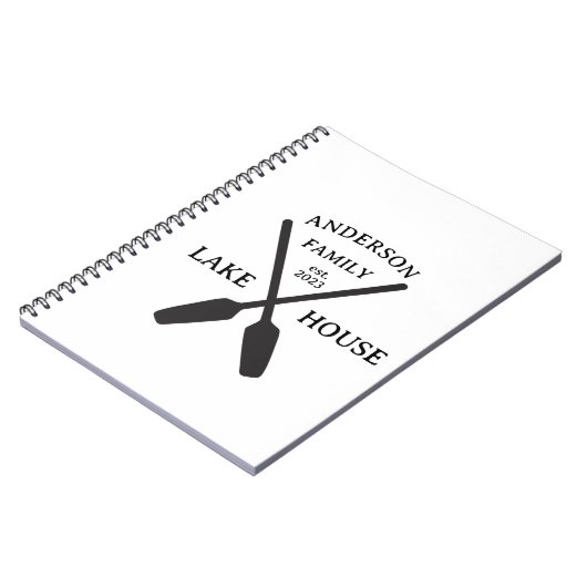 ファミリーネームパーソナライズされたレイクハウス ノートブック (左側)