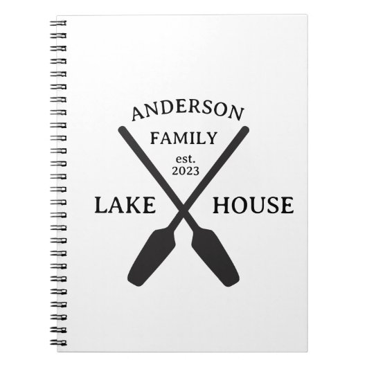 ファミリーネームパーソナライズされたレイクハウス ノートブック (正面)