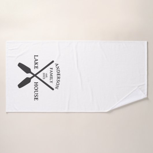 ファミリーネームパーソナライズされたレイクハウス バスタオル (バスタオル)