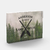 ファミリーネームパーソナライズされたレイクハウス フォトブロック (左)