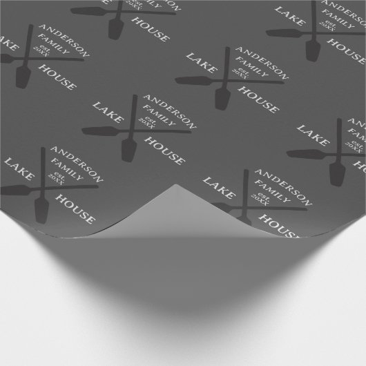 ファミリーネームパーソナライズされたレイクハウス ラッピングペーパー (角)