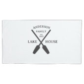 ファミリーネームパーソナライズされたレイクハウス 枕カバー (正面)