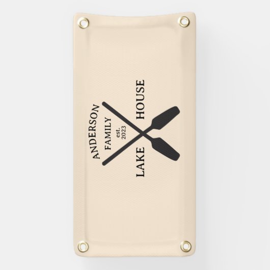 ファミリーネームパーソナライズされたレイクハウス 横断幕 (縦)