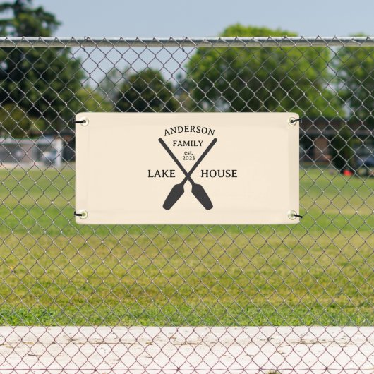 ファミリーネームパーソナライズされたレイクハウス 横断幕 (インサイチュ)