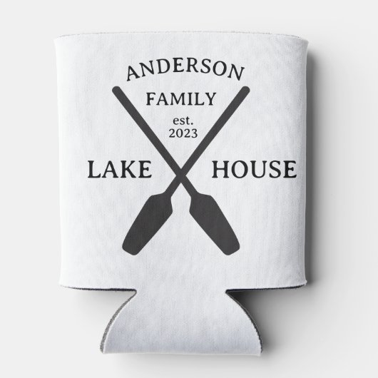 ファミリーネームパーソナライズされたレイクハウス 缶クーラー (裏面)