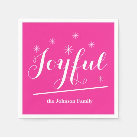 ファミリーネームパーソナライズされた紙カクテルナプキンス スタンダードカクテルナプキン (正面)