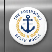 ファミリーネームビーチハウスいかり金ゴールドローレルスター マグネット